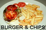 burger and chips