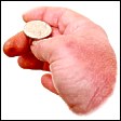 hand and coin