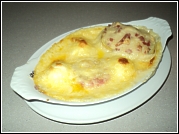 Eggs au Gratin Boiled eggs in a creamy cheese sauce