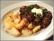 Goulash with Roast potatoes