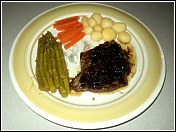 Steak Diane with vegies