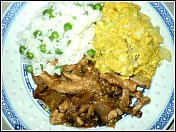 Sweet Pork Strips with Scrambled Omelette